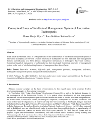 Conceptual Bases of Intellectual Management System of Innovative Technoparks