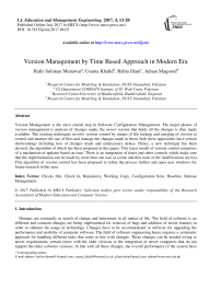 Version Management by Time Based Approach in Modern Era