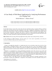 A Case Study of Web Based Application by Analyzing Performance of a Testing Tool