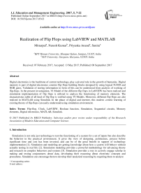 Realization of Flip Flops using LabVIEW and MATLAB