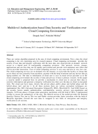 Multilevel Authentication based Data Security and Verification over Cloud Computing Environment