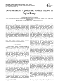 Development of Algorithm to Reduce Shadow on Digital Image