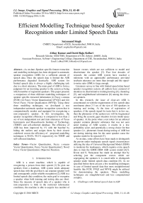 Efficient Modelling Technique based Speaker Recognition under Limited Speech Data