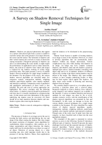 A Survey on Shadow Removal Techniques for Single Image