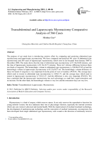 Transabdominal and Laparoscopic Myomectomy Comparative Analysis of 566 Cases