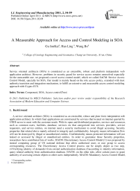 A Measurable Approach for Access and Control Modeling in SOA