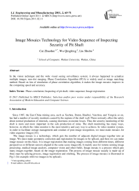 Image Mosaics Technology for Video Sequence of Inspecting Security of Pit Shaft