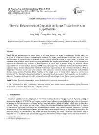 Thermal Enhancement of Capsaicin on Target Tissue Involved in Hyperthermia