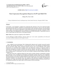 Pain Expression Recognition Based on SLPP and MKSVM