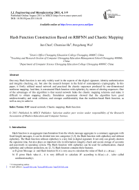 Hash Function Construction Based on RBFNN and Chaotic Mapping