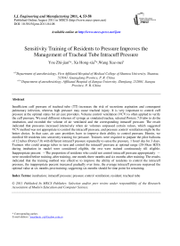 Sensitivity Training of Residents to Pressure Improves the Management of Tracheal Tube Intracuff Pressure