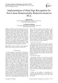 Implementation of Hand Sign Recognition for Non-Linear Dimensionality Reduction based on PCA