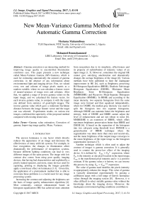 New Mean-Variance Gamma Method for Automatic Gamma Correction