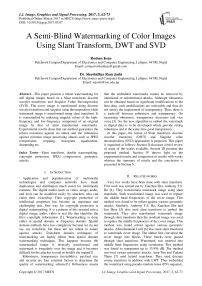 A Semi-Blind Watermarking of Color Images Using Slant Transform, DWT and SVD