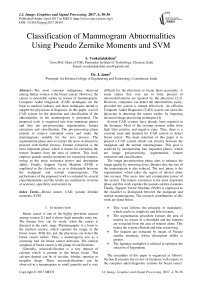 Classification of Mammogram Abnormalities Using Pseudo Zernike Moments and SVM