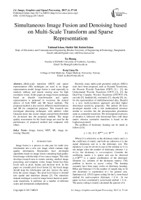 Simultaneous Image Fusion and Denoising based on Multi-Scale Transform and Sparse Representation