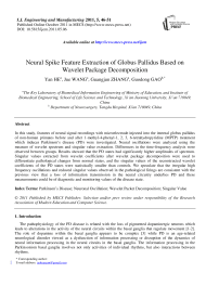 Neural Spike Feature Extraction of Globus Pallidus Based on Wavelet Package Decomposition