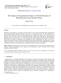 The Impact of Organizational Slack on The Performance of Pharmaceutical and Chemical Firms