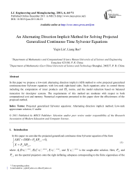 An Alternating Direction Implicit Method for Solving Projected Generalized Continuous-Time Sylvester Equations