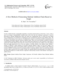 A New Method of Generating Optimal Addition Chain Based on Graph