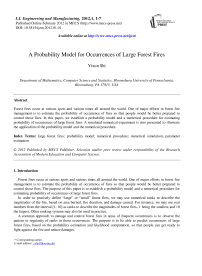 A Probability Model for Occurrences of Large Forest Fires