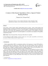 A study in Tabu Search Algorithm to Solve a Special Vehicle Routing Problem