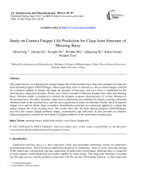 Study on Contact Fatigue Life Prediction for Clasp Joint Structure of Mooring Buoy