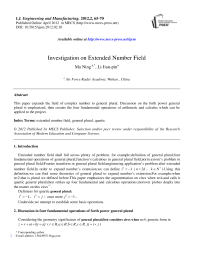 Investigation on Extended Number Field