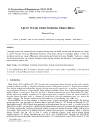 Option Pricing Under Stochastic Interest Rates