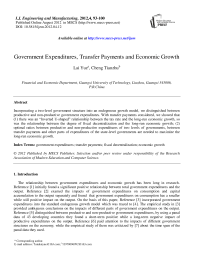 Government Expenditures, Transfer Payments and Economic Growth