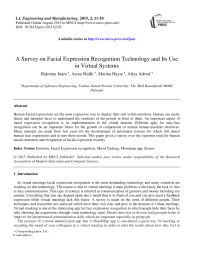 A Survey on Facial Expression Recognition Technology and Its Use in Virtual Systems