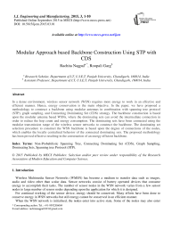 Modular Approach based Backbone Construction Using STP with CDS