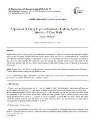 Application of Fuzzy Logic in Automated Lighting System in a University: A Case Study