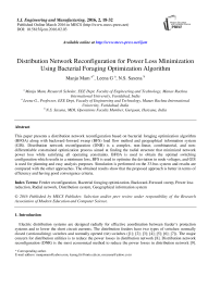 Distribution Network Reconfiguration for Power Loss Minimization Using Bacterial Foraging Optimization Algorithm