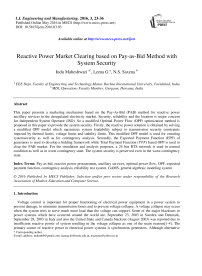 Reactive Power Market Clearing based on Pay-as-Bid Method with System Security