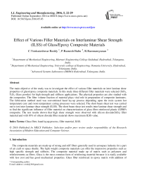 Effect of Various Filler Materials on Interlaminar Shear Strength (ILSS) of Glass/Epoxy Composite Materials