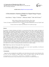 A Discriminative Statistical Model for Digital Image Forgery Detection
