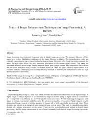 Study of Image Enhancement Techniques in Image Processing: A Review