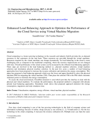 Enhanced Load Balancing Approach to Optimize the Performance of the Cloud Service using Virtual Machine Migration