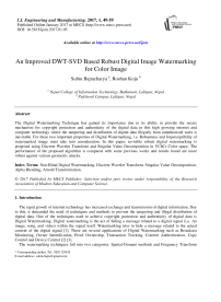 An Improved DWT-SVD Based Robust Digital Image Watermarking for Color Image