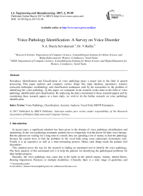 Voice Pathology Identification: A Survey on Voice Disorder