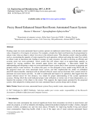 Fuzzy Based Enhanced Smart Rest Room Automated Faucet System