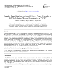 Location Based Data Aggregation with Energy Aware Scheduling at RSU for Effective Message Dissemination in VANET