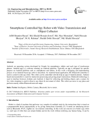 Smartphone Controlled Spy Robot with Video Transmission and Object Collector