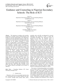 Guidance and Counseling in Nigerian Secondary Schools: The Role of ICT