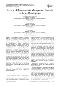 Review of Requirements Management Issues in Software Development