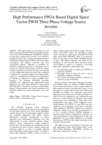 High Performance FPGA Based Digital Space Vector PWM Three Phase Voltage Source Inverter