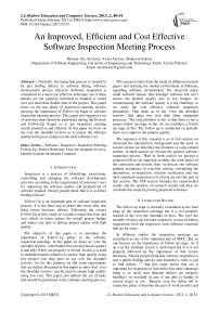 An Improved, Efficient and Cost Effective Software Inspection Meeting Process