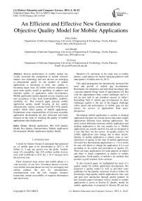 An Efficient and Effective New Generation Objective Quality Model for Mobile Applications
