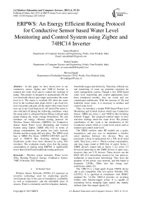 ERPWS: An Energy Efficient Routing Protocol for Conductive Sensor based Water Level Monitoring and Control System using Zigbee and 74HC14 Inverter